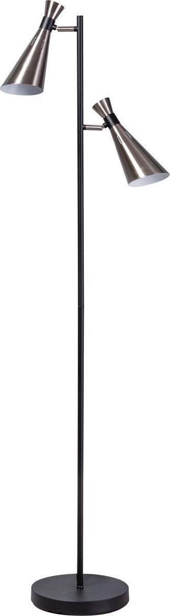 ETH Vloerlamp York 2x zwart / staal E27