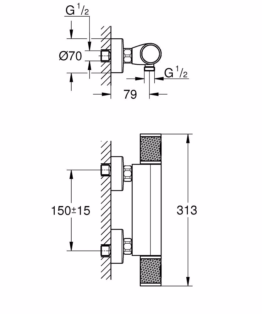 Grohe Grohtherm 1000 Performance douchemengkraan chroom