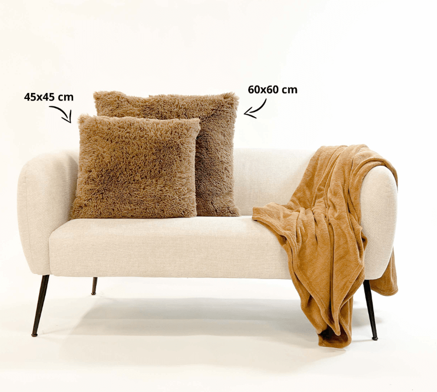 Dutch Decor sierkussen Fluffy Tobacco Brown 45×45 cm