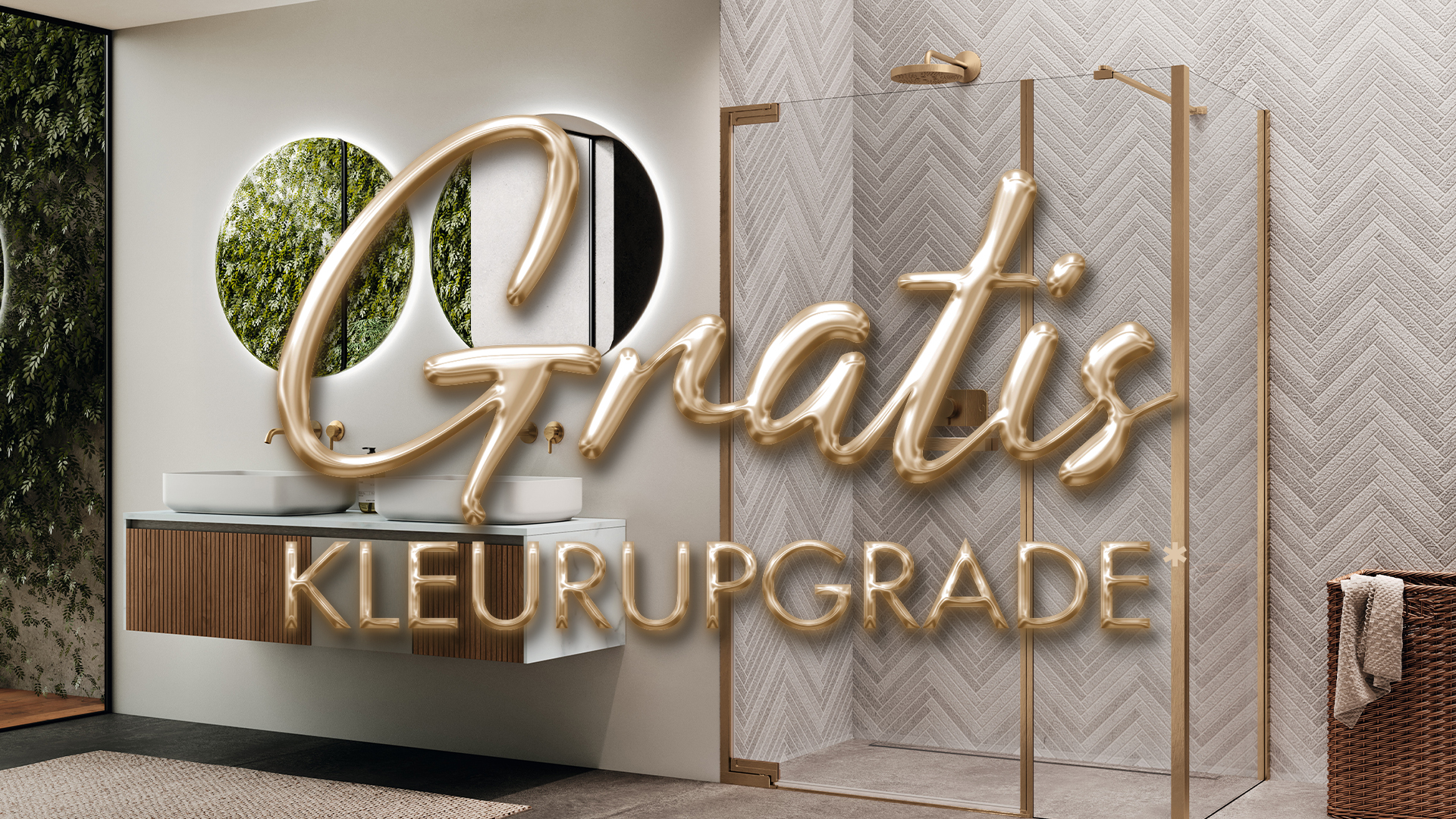 Gratis kleurupgrade bij aankoop van een complete badkamer*