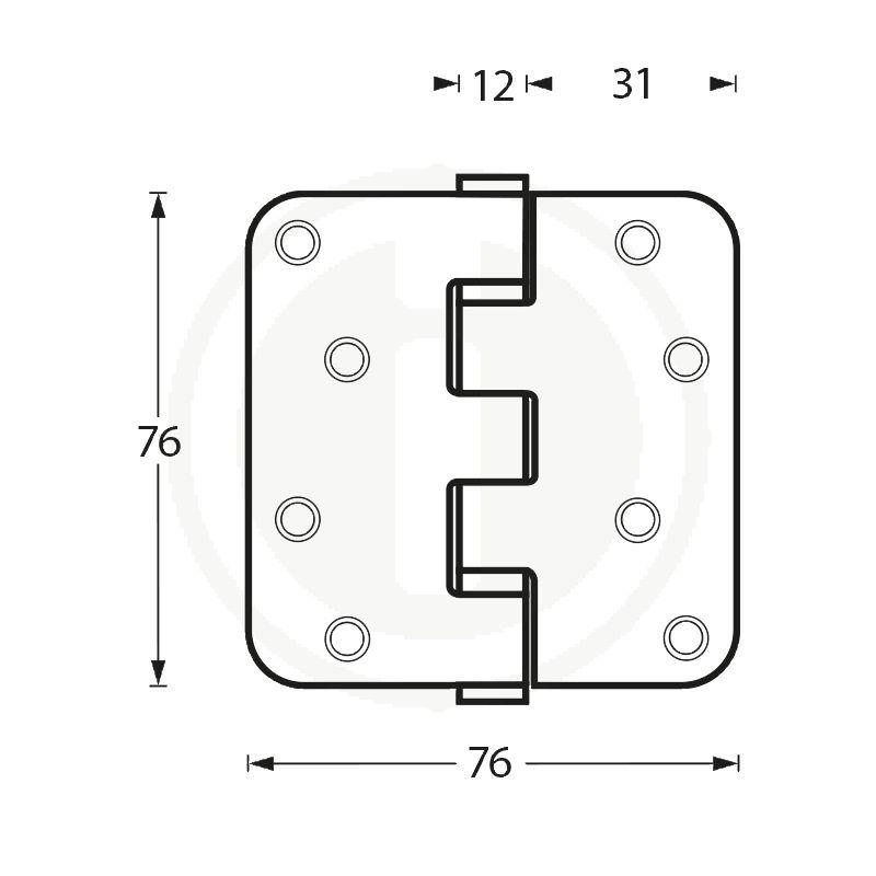 Kogellagerscharnier RVS geborsteld 50 kg