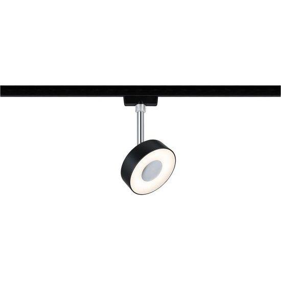 Paulmann URail spot Circle 1x5W zwart mat/ chroom 230 V metaal/kunststof 2700K dim