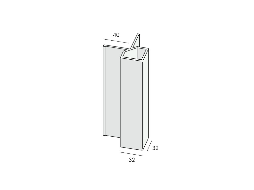 Keralit uitwendig hoekprofiel 32x32mm antraciet 4 meter