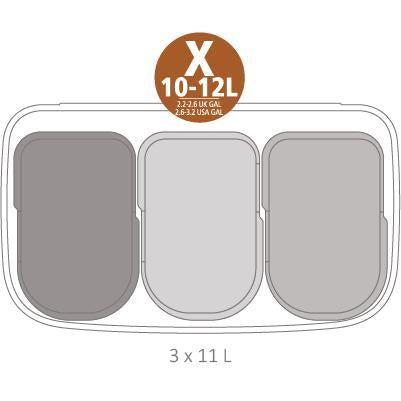 Brabantia Bo Touch Bin afvalemmer 3x 11 ltr. Matt Steel Fingerprint Proof