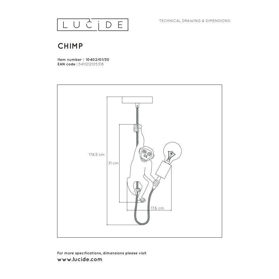 CHIMP. Hanglamp-Zwart-?17,6-1xE27-60W-Kunsts.
