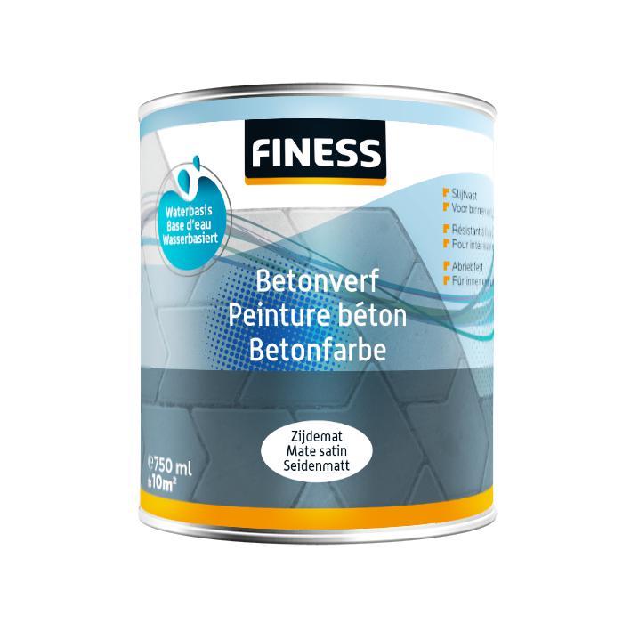 Finess betonverf acryl binnen/buiten wit 1000ml