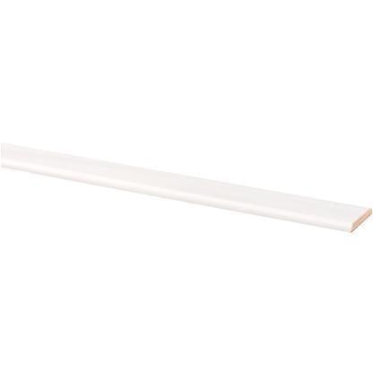 Afdeklijst grenen (530) gegrond 4x30mm wit 210 cm.