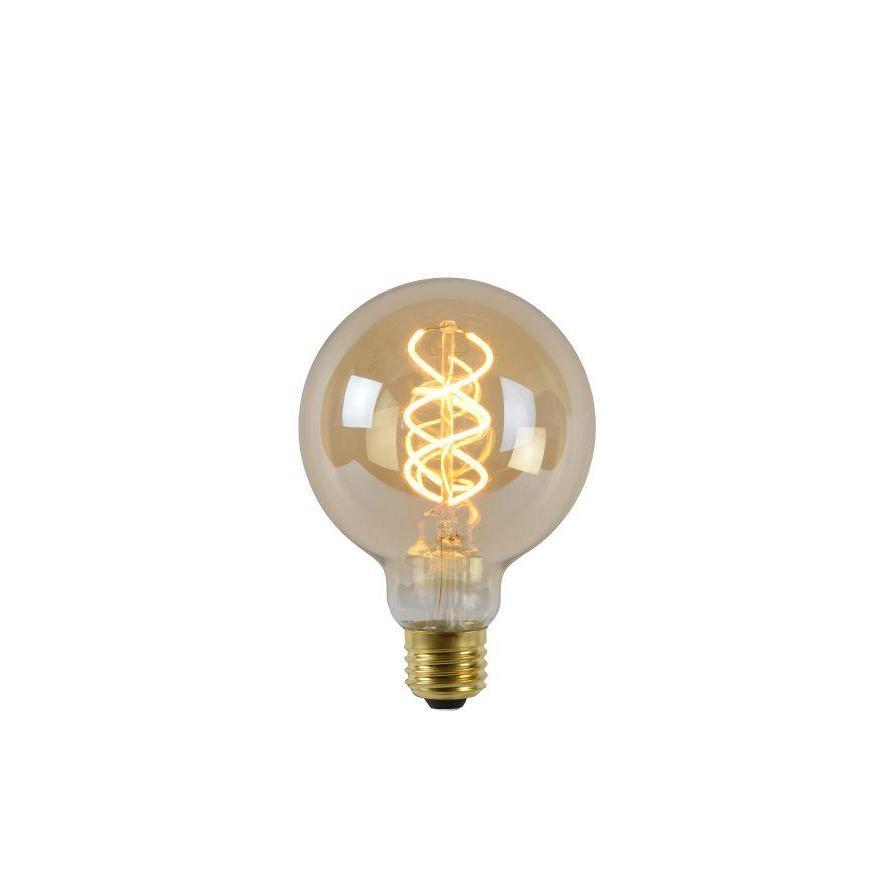 Lucide LED filament lamp Ø9,5cm E27 5W amber dimbaar