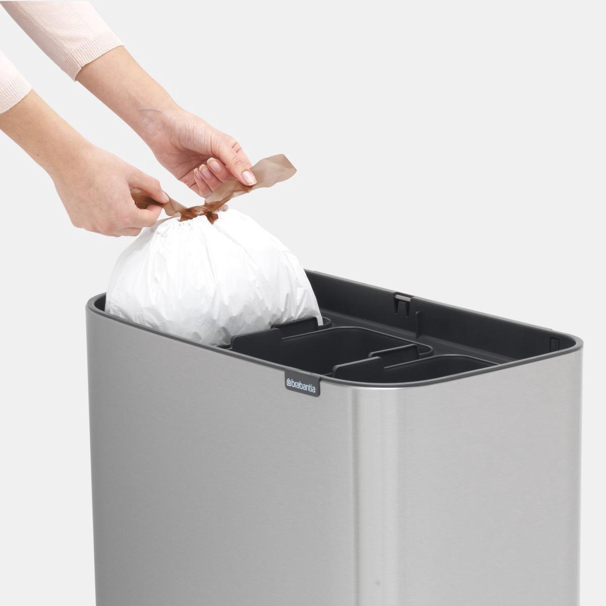 Brabantia Bo Touch Bin afvalemmer 3x 11 ltr. Matt Steel Fingerprint Proof