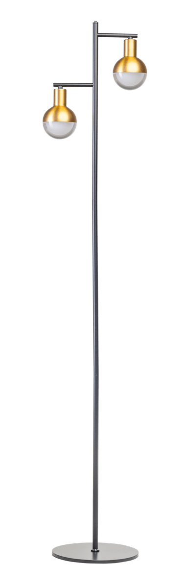 ETH Drop vloerlamp 2xGU10 zwart/mat messing