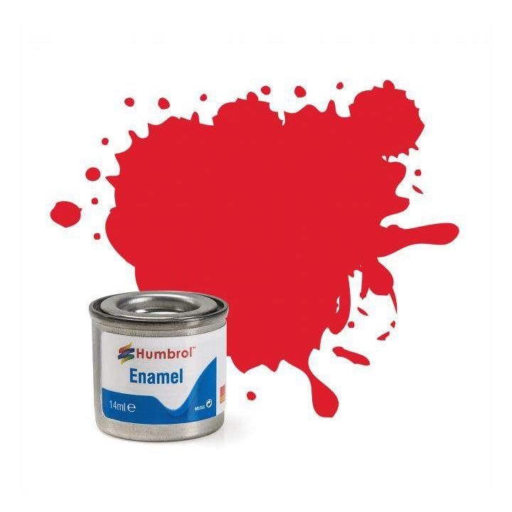 Humbrol nr. 19 held.rood gl.tinl. 14 ml.