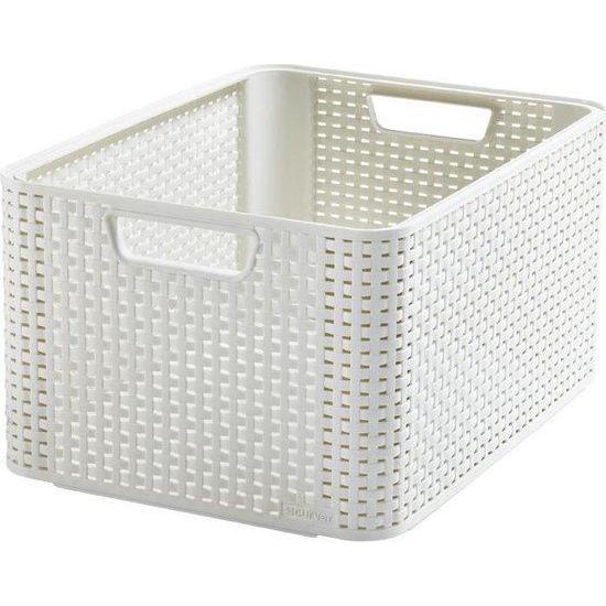 Curver style mandje L 30 liter vintage wit