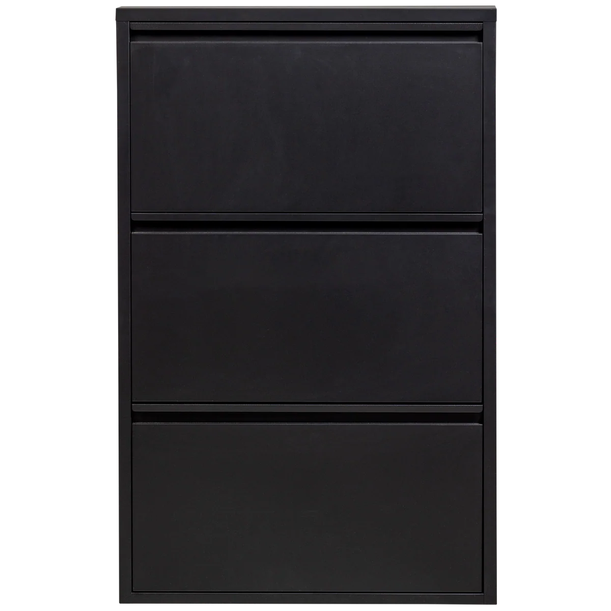 WOOOD SABINE 3-VAKS SCHOENENKAST METAAL ZWART