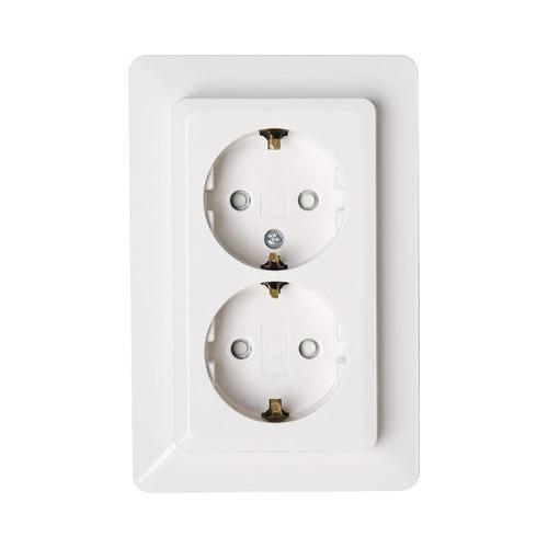 Milano wandcontactdoos 2V RA KV wit