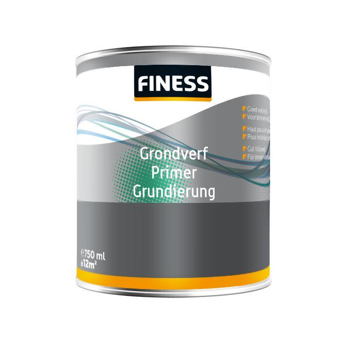 Finess Grondverf binnen/buiten grijs 2,5ltr.