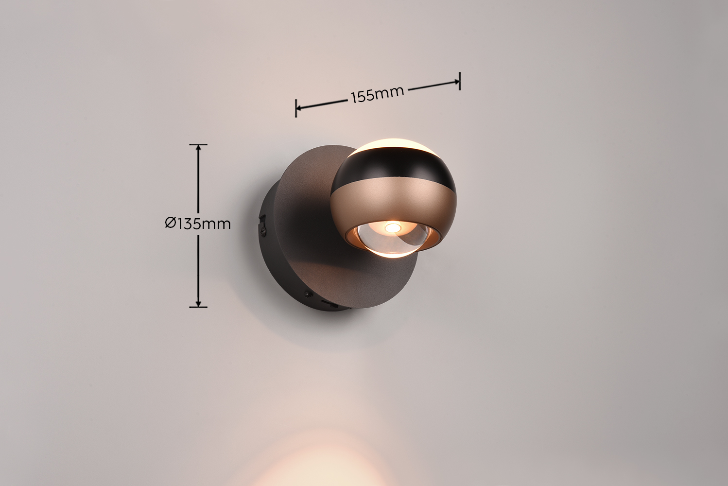 Trio Select wandlamp Orbit mat zwart