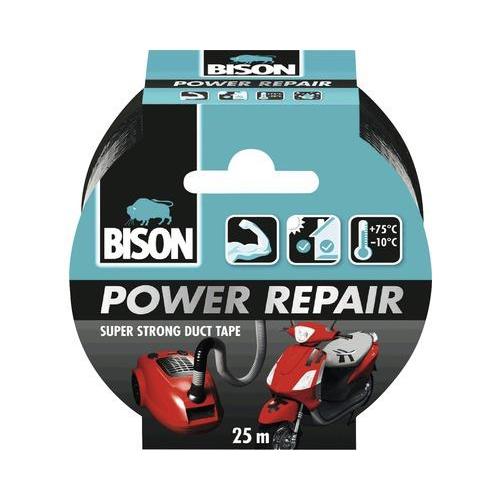 Bison Power Repair tape zwart 25m