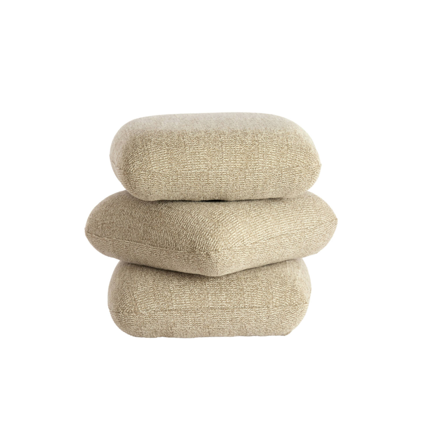 Light & Living Poef Laurie sand+cream 44,5x44,5x44,5 cm