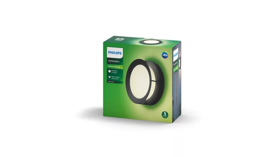 Wandlamp Philips Actea zwart 1x12W 176V