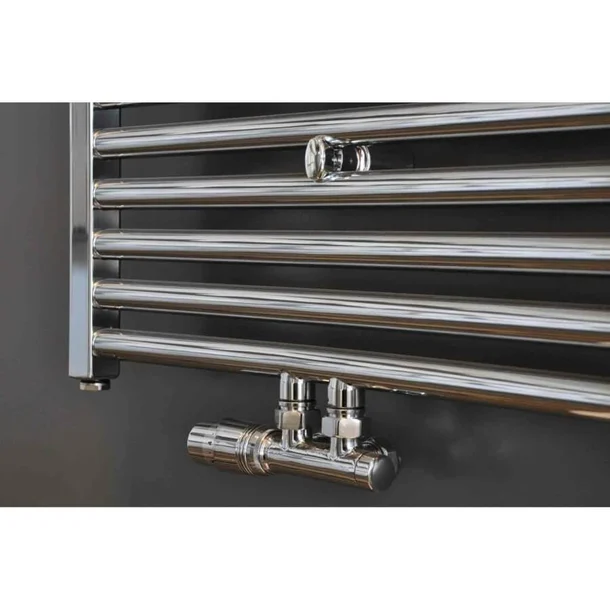 Riko onderblok radiatoraansluitset haaks links 16x2 + 15 knel chroom