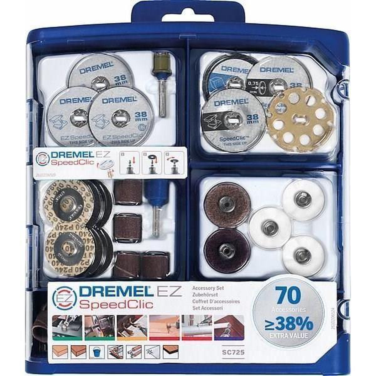 Dremel E725JA 70-delige multifunctionele EZ SpeedClic accessoire set