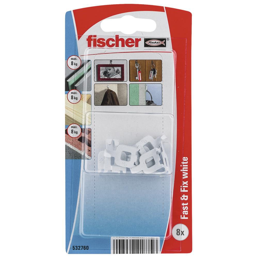 Fischer witte wandhaak Fast & Fix (8 stuks)