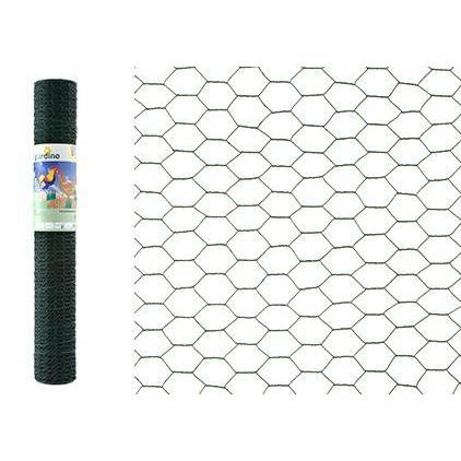 Giardino zeskant geplastificeerd 25 x 1.0mm x 50cm x 10 meter RAL 6005 groen