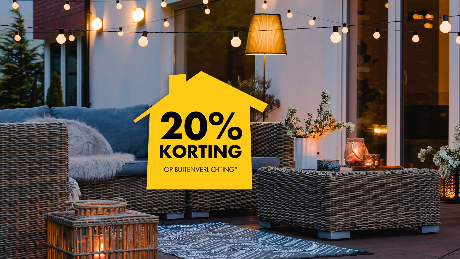 20% korting op buitenverlichting