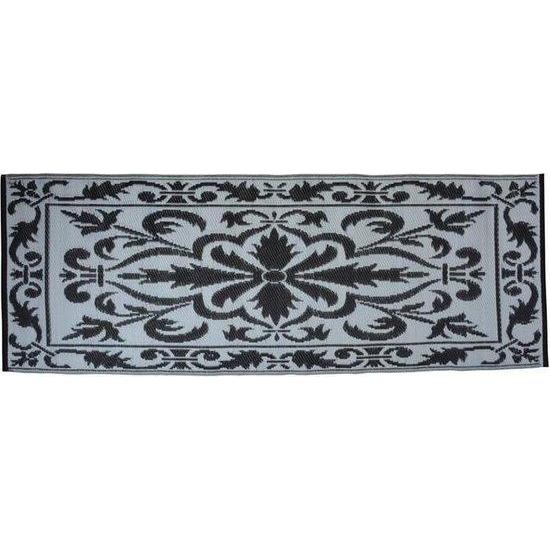 Esschert Design balkontapijt zwart/wit 197,5x72,4 cm.