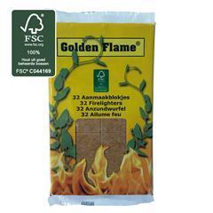 Golden Flame aanmaakblokjes FSC bruin (32 stuks)