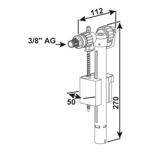 Cornat universele spoelkastkraan 50mm