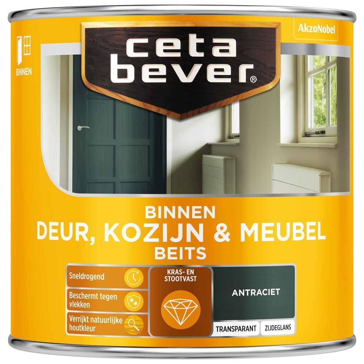 Ceta Bever Deur & Kozijn binnenbeits transparant 0503 antraciet 250 ml.