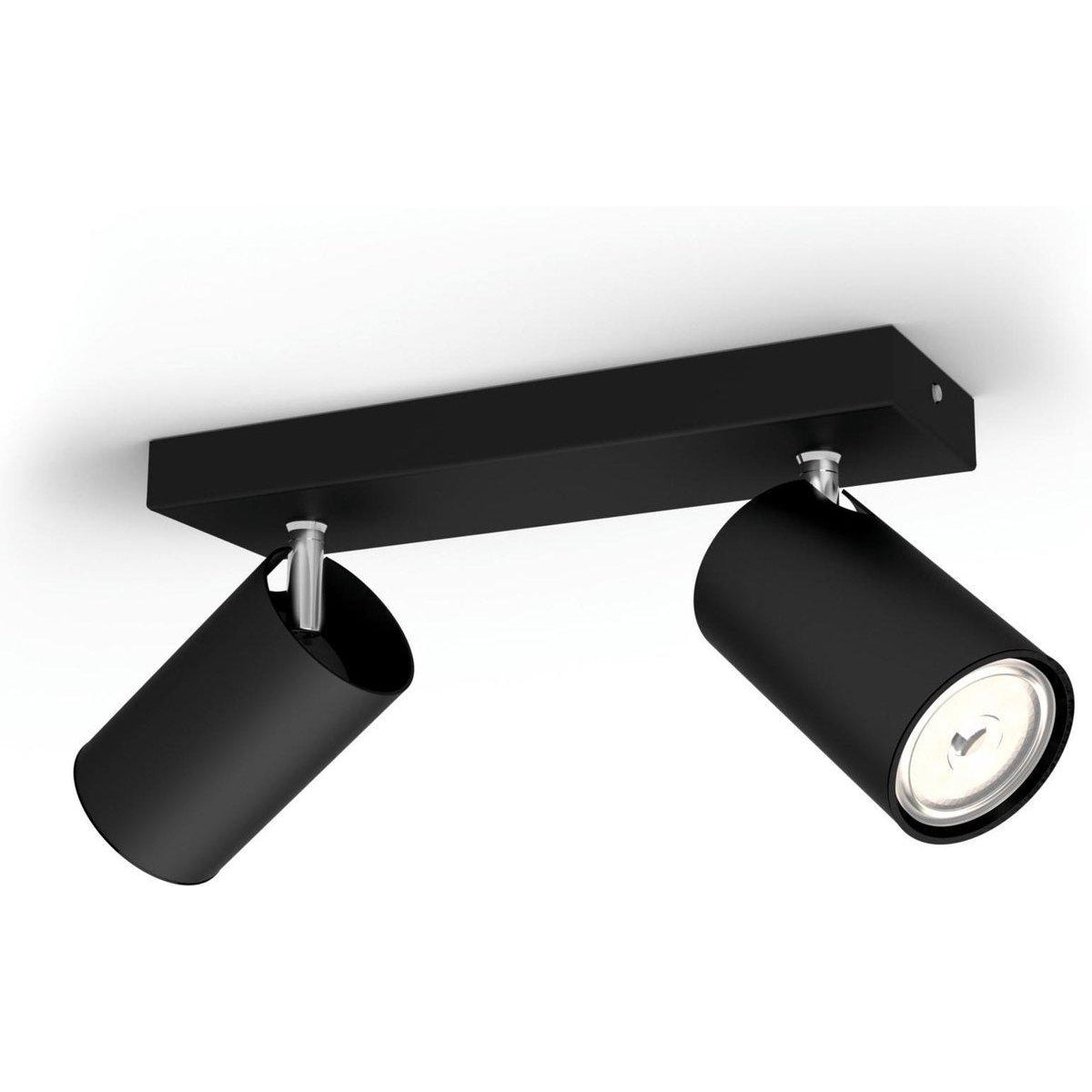 Opbouwspot Philips Kosipo zwart 2xnw 230V