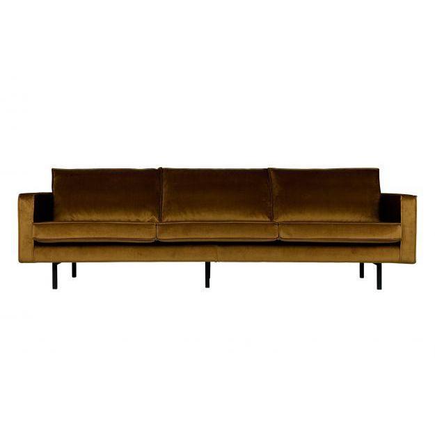 BePureHome Rodeo bank 3-zits velvet honing geel
