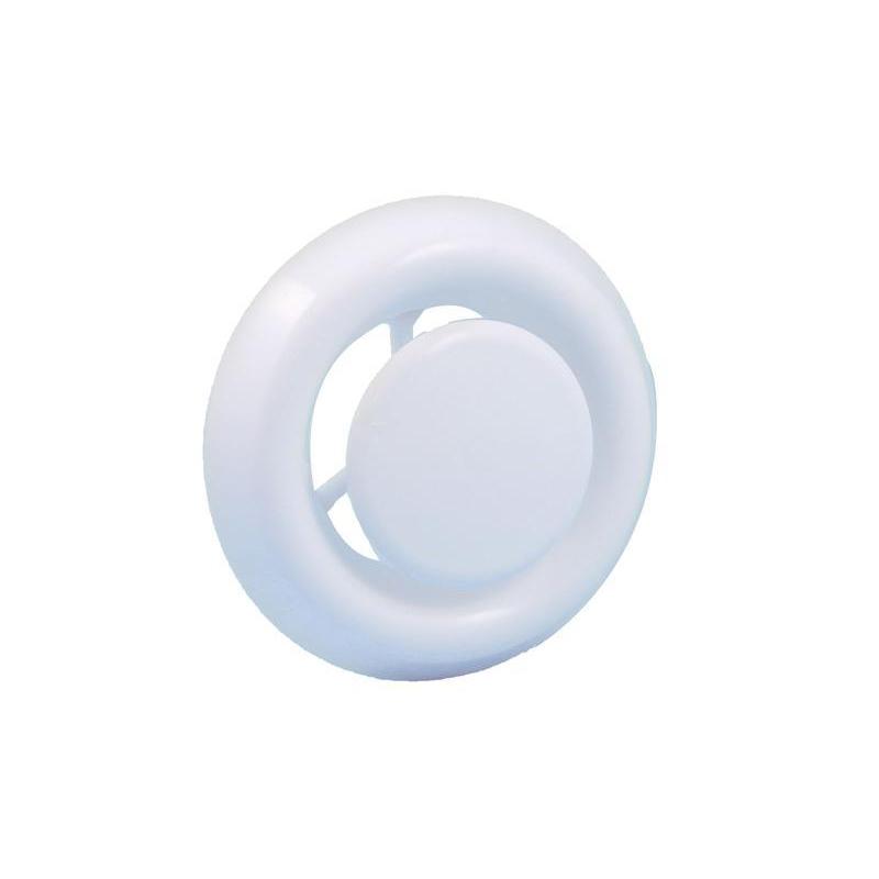 Afzuigventiel 100/125 mm. wit