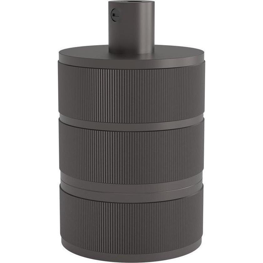 Calex lamphouder E27 aluminium 3 rings model matt pearl black, cylinder cable clamp, max.250V-60W