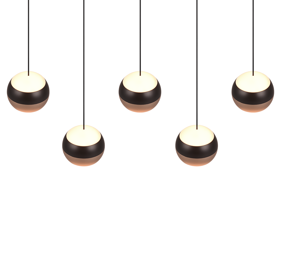 Trio Select hanglamp Orbit 5-lichts metaal mat zwart