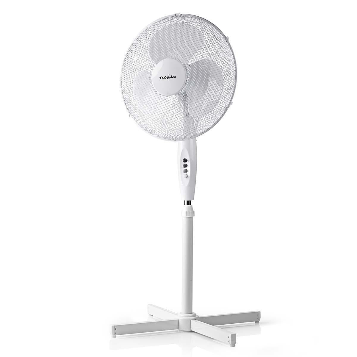 Staande Ventilator - 40 cm, oscillatie, 45 W, verstelbare hoogte, wit