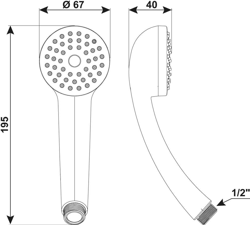 Cornat Amarela handdouche Ø67mm chroom