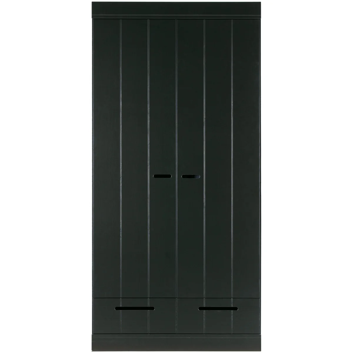 WOOOD Connect kledingkast 2-deurs + lade zwart