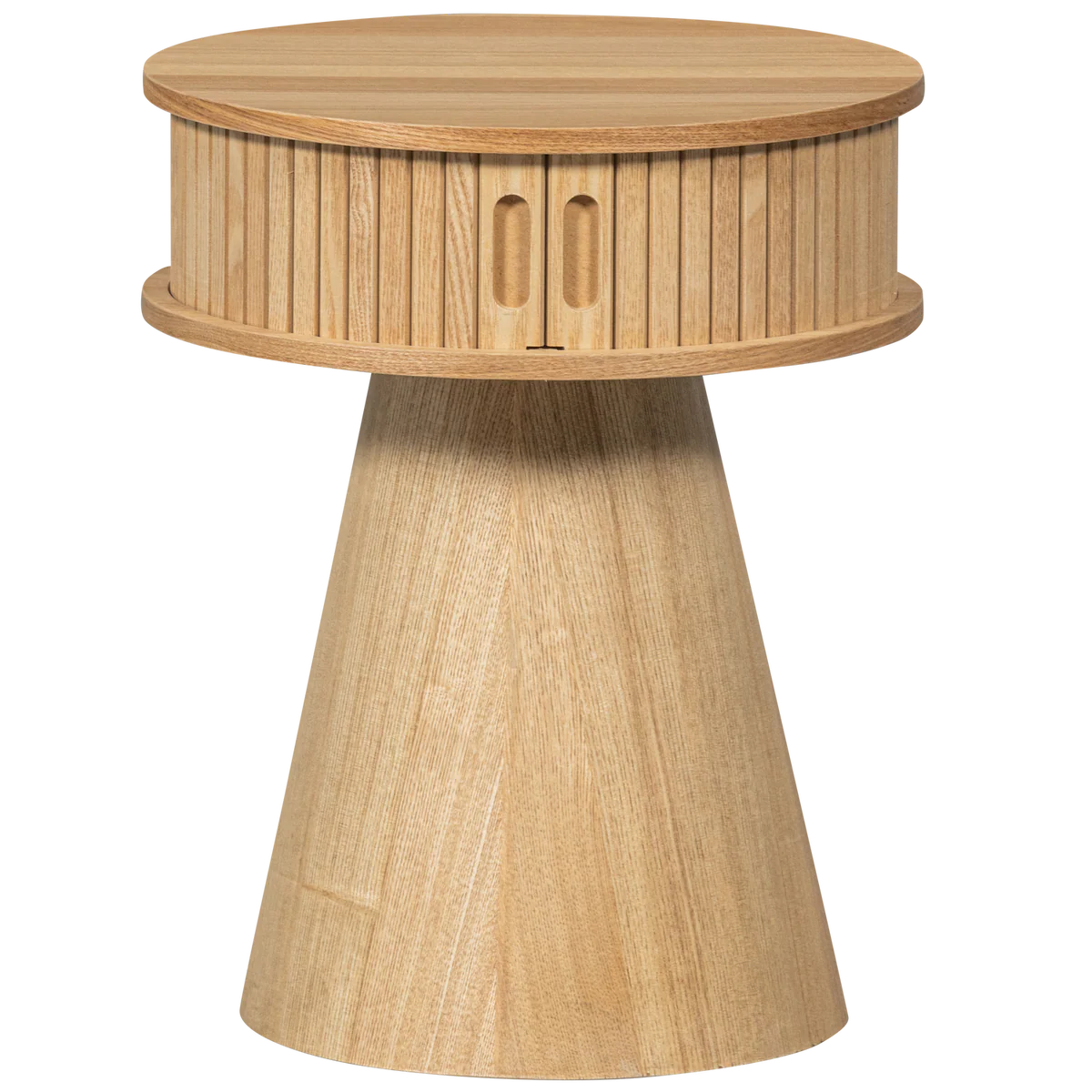 WOOOD KARRI NACHTKASTJE ROND HOUT NATUREL