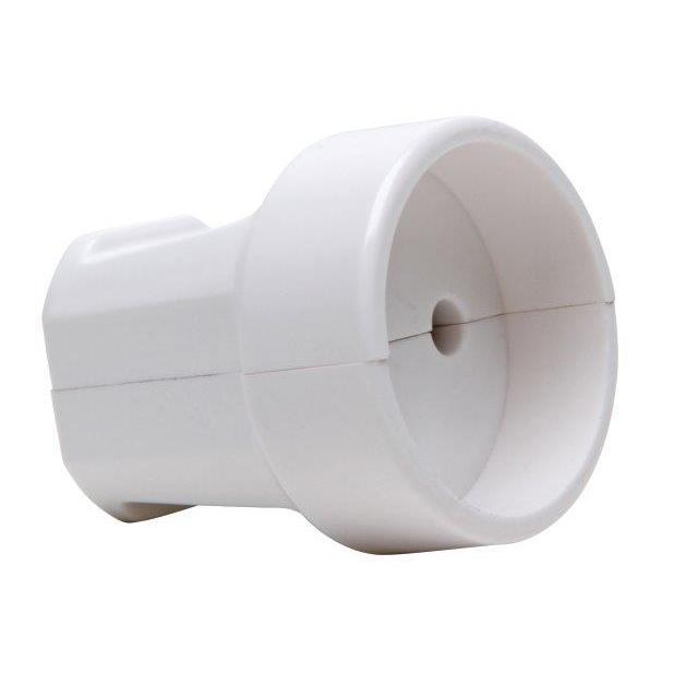 Contrastekker 2x1,5mm 16/250V zonder aarde helder wit