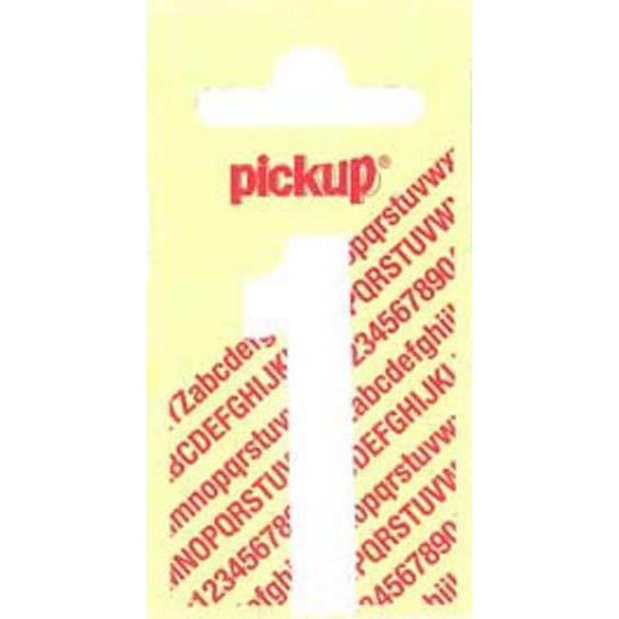 Plakcijfer Nobel 90 mm. wit 1