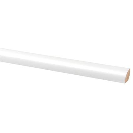 Kwartronde lat MDF folie 16x16mm wit 260 cm.