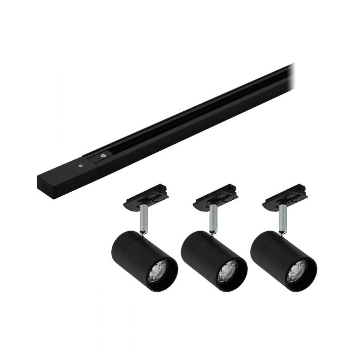 EGLO BASIC TRACK SYSTEM SET/3 LED GU10 3X 99756 + 1M RAIL ZWART