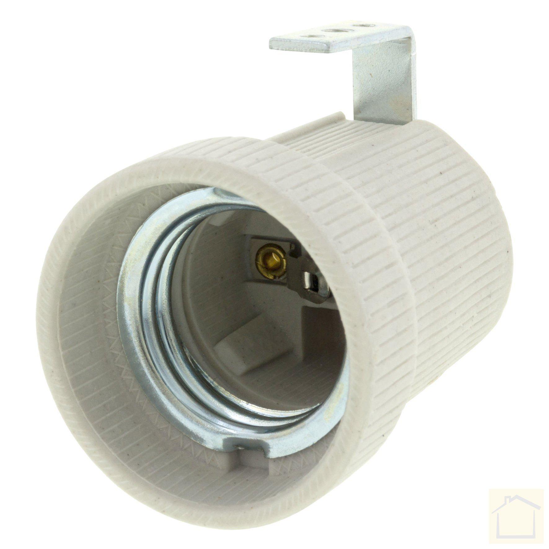 Fitting E27, met haakse beugel, max 60W wit