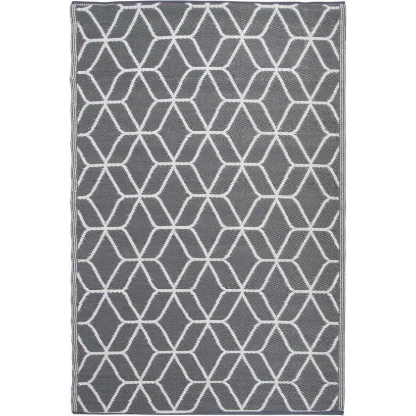 Esschert Design Tuintapijt grafisch beige/wit 180x121 cm.