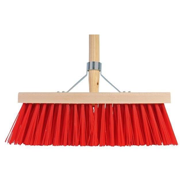 Bezem kunststof rood incl. steel 35 cm. 