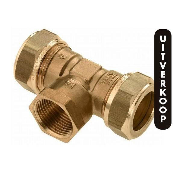 Bonfix T-stuk 22 x 3/4 binnendraad x 22 mm.