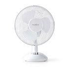 Tafelventilator, Netvoeding, Diameter: 23 cm, Hoogte: 36 cm, 22 W, Oscillatie, Aantal snelheden: 2, Wit
